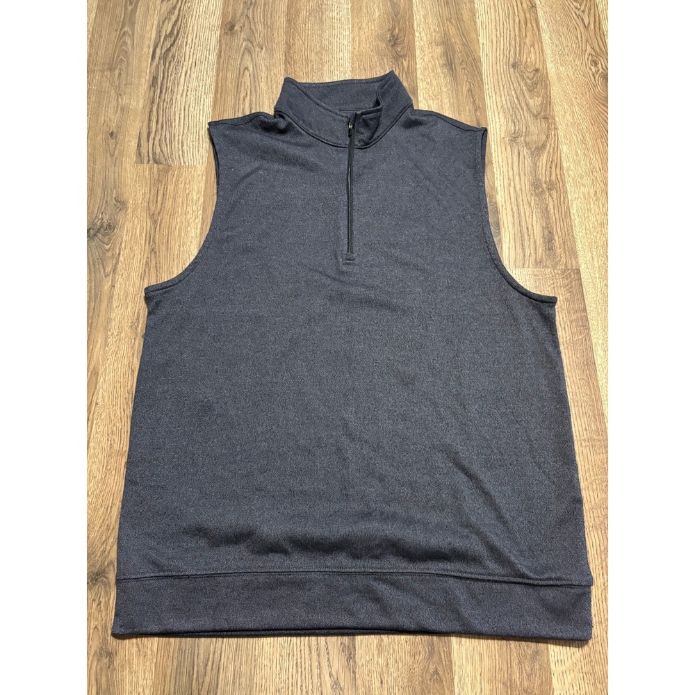 Dunning Golf Vest Mens Size L Gray Vest Quarter Zip Sleeveless Pullover
